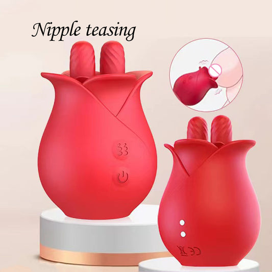 Rose Licking Mini Vibrator for Clitoris & Nipple Stimulation